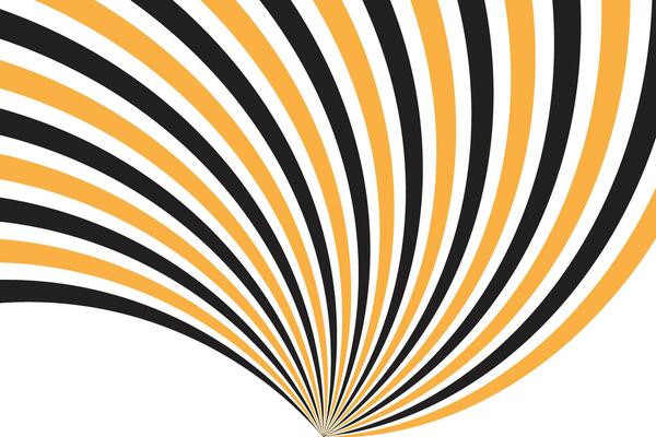 simple abstract black orange color retro line pattern dynamic black and yellow striped radial design