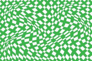 simple abstract green color creative geometric wavy distort pattern warped green grid illusion vector