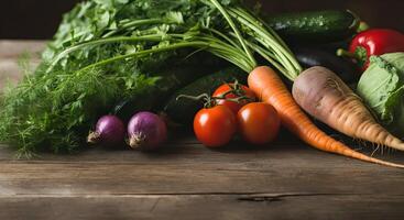 A pile of vegetables on a table photo