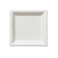 A square, textured white plate with minimalist design, perfect for modern table settings. plate subtle texture adds elegance, making it ideal for both casual and formal dining png