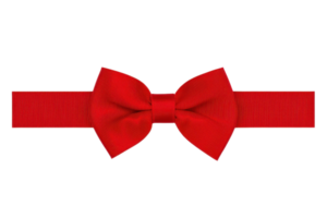 A vibrant red bow tie with classic design, perfect for formal occasions and adding touch of elegance to any outfit. bow tie is neatly tied, showcasing its smooth texture and rich color png