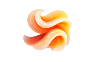 A vibrant abstract swirl of orange and yellow brushstrokes creates dynamic and energetic visual effect. flowing lines and warm colors evoke sense of movement and creativity png