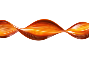 A dynamic, abstract orange wave pattern with smooth curves and vibrant energy on transparency background. flowing design creates sense of movement and fluidity, perfect for modern digital art png