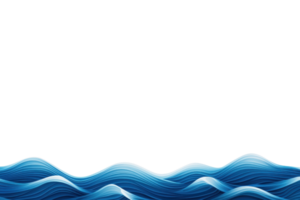 An Abstract blue waves create dynamic and fluid design at bottom of image, evoking sense of movement and tranquility png