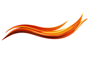 A This features dynamic, abstract design of flowing orange and red curves, resembling flames or waves, set against transparent background. vibrant colors and smooth lines create sense of movement png