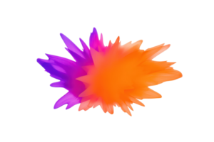 A vibrant abstract flower with orange and purple petals, showcasing dynamic and colorful design. petals appear to burst outward, creating sense of movement and energy png