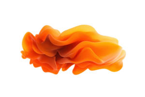 A vibrant, abstract orange wave pattern with fluid, flowing shapes and dynamic, energetic feel. design is set against transparent background, highlighting its vivid colors and smooth curves png