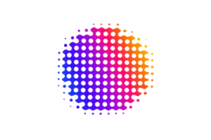 uma vibrante, circular gradiente Projeto com favo de mel padrão, apresentando espectro do cores a partir de roxa para laranja, criando dinâmico e moderno visual efeito png