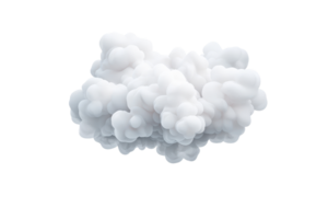 A fluffy white cloud with soft, billowy texture floats against transparent background, evoking sense of calm and serenity png