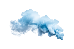 A billowing cloud of blue smoke creates dreamy and ethereal atmosphere, evoking sense of calm and mystery. soft, swirling patterns add dynamic and artistic touch png