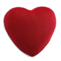 A plush red heart shaped pillow with soft texture, perfect for adding touch of love and comfort to any space. Ideal for home decor or as thoughtful gift png