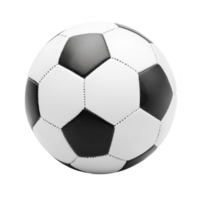 A classic black and white soccer ball with pentagon and hexagon patterns, isolated on transparency background, symbolizing sports and recreation png