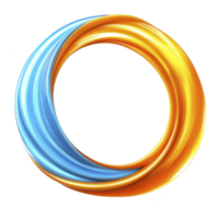 A vibrant, intertwined circular design featuring dynamic blue and orange colors, symbolizing unity and balance. smooth, glossy texture adds modern and energetic feel png