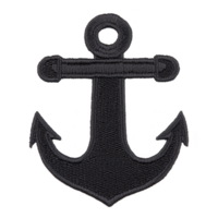 uma isto características Preto bordado âncora correção, simbolizando náutico temas e marítimo aventuras. Projeto é simples ainda clássico, frequentemente usava moda ou Como decorativo elemento.preto bordado png
