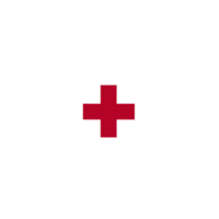 A red cross symbol on transparency background, representing medical aid or emergency services. simple design conveys sense of urgency and care png