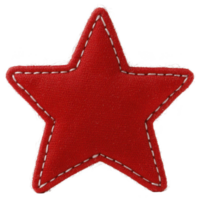 A red fabric star patch with white stitching, isolated on transparency background, perfect for sewing or crafting projects. texture and color add vibrant touch to any design png