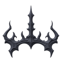 A dark, intricately designed fantasy crown with sharp, pointed edges and gothic style, evoking sense of mystery and power. crown elaborate details suggest regal and formidable presence png
