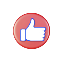 A red circular button features black thumbs up icon with blue outline, symbolizing approval or agreement. design is simple and modern, conveying positive message png
