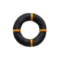 A This features black lifebuoy with orange accents, designed for safety and rescue sea. lifebuoy rope texture and vibrant colors make it both functional and visually striking. lifebuoy with orange png