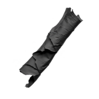 A crumpled piece of black duct tape is isolated on transparency background, showcasing its texture and flexibility. tape appears worn and twisted, highlighting its adhesive properties png