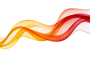 An Abstract flowing waves in vibrant red, orange, and yellow hues create dynamic and energetic visual effect. smooth curves and transparent layers add depth and movement to design png