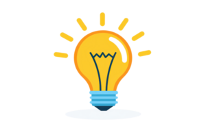A bright, glowing light bulb illustration with rays symbolizing creativity and innovation. bulb is depicted with simple, clean design, emphasizing ideas and inspiration png