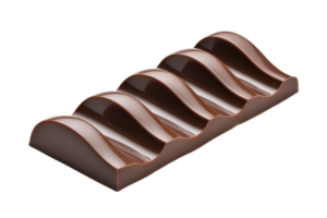 A smooth, wavy chocolate bar with glossy finish, showcasing its rich texture and inviting appearance. Perfect for chocolate lovers and dessert enthusiasts png
