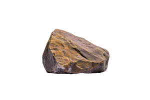 A rugged, brown rock with rough texture and angular shape isolated on transparency background. rock earthy tones and natural form make it ideal for geological studies or educational purposes png