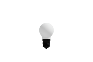 A single light bulb with black base is centered on transparency background, symbolizing ideas and innovation png