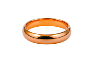 A shiny gold ring with smooth, polished surface and engraved inner band, isolated on transparency background. ring reflective quality highlights its luxurious appeal png