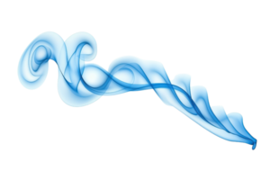 A swirling, abstract blue smoke pattern on transparency background, creating sense of fluidity and motion. design is ethereal and dynamic, evoking sense of calm and creativity png