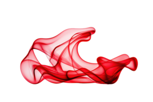 A dynamic red and pink abstract wave pattern flows gracefully against transparency background, creating sense of movement and energy. translucent layers and curves add depth and complexity to design png