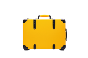 A vibrant yellow suitcase with black accents and sturdy handle, perfect for travel and easy to spot. suitcase design is both modern and functional, ideal for frequent travelers png