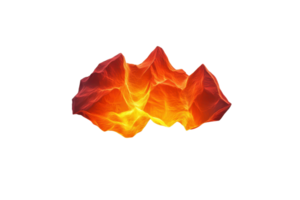 A vibrant, abstract 3D rendering of fiery, glowing landscape with dynamic peaks and valleys, resembling molten lava or digital terrain. intense colors evoke sense of energy and movement png