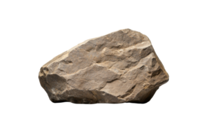 A large, rough, brown rock with textured surface isolated on transparency background. rock irregular shape and natural appearance make it suitable for landscaping or geological study png