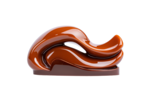 A sleek, abstract sculpture with smooth, flowing curves and glossy brown finish, evoking sense of modern elegance and artistic expression png