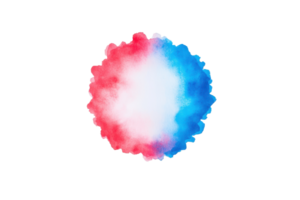 uma vibrante aguarela respingo misturas vermelho e azul matizes, criando dinâmico e artístico abstrato Projeto. cores fundir perfeitamente, formando circular padronizar com macio, texturizado Beira png