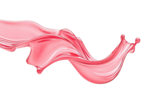 A dynamic splash of pink liquid with smooth, flowing curves and glossy texture, creating artistic and energetic visual effect png