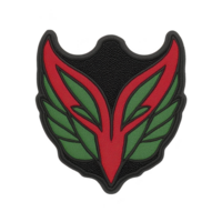 A This features stylized emblem with red and green design resembling wings or leaves, set against transparency background. emblem has bold and dynamic appearance, suggesting themes of strength png