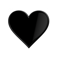 A simple black heart shape on transparency background, symbolizing love, affection, or mourning. minimalist design can be used for various purposes, including graphic design or as icon png