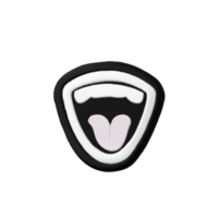 A This features cartoon style open mouth with visible tongue, outlined black and white, set against transparent background. playful design suggests fun and expressive theme.open mouth cartoon with png