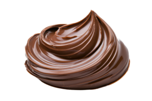 A swirl of smooth, creamy chocolate spread is captured in this image, showcasing its rich texture and glossy appearance. Perfect for dessert lovers and culinary enthusiasts png