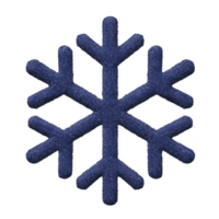 A blue textured snowflake with symmetrical design, symbolizing winter and cold weather. snowflake has soft, fuzzy appearance, adding cozy feel to image png