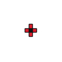 A red cross symbol is centered transparency background, representing healthcare or emergency services. design is simple and bold, conveying sense of urgency and care. Red cross symbol transparency png