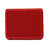 A rectangular red fabric patch with stitched border, perfect for sewing onto clothing or accessories. vibrant color and simple design make it versatile for various uses png
