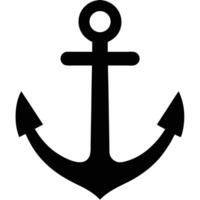 An anchor is shown in black on a white background vector