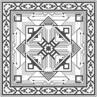 Aztec lines, black patterned carpet, tiles, mats vector