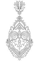 Graphic elements for carpet pattern design. Abstract black lines. vector