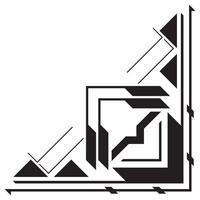 Aztec tribal corners, equal angles for decorative frames, frame elements vector