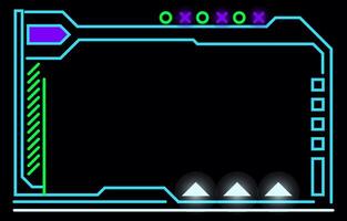 Border frame, game technology lines, electronic devices vector